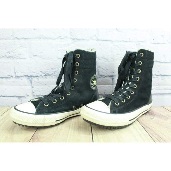 *Converse Chuck Taylor High-Rise Boot Back Zip Black Shoes Size 11.5 Inches - Picture 2 of 9